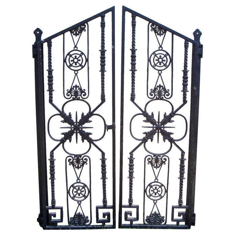 Pair Of Wrought Iron Decorative Gates at 1stdibs