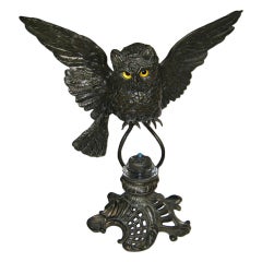 Antique Owl Inkwell