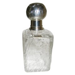 French Silver Top Crystal Bottle