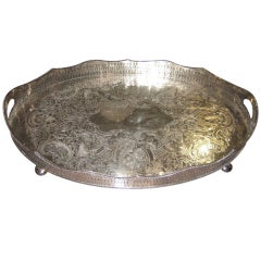 English Silver Plated Gallery Tray