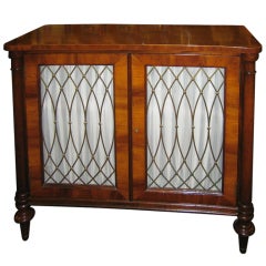 English 2 Door Small Mahogany  Cabinet With Brass Grille Front
