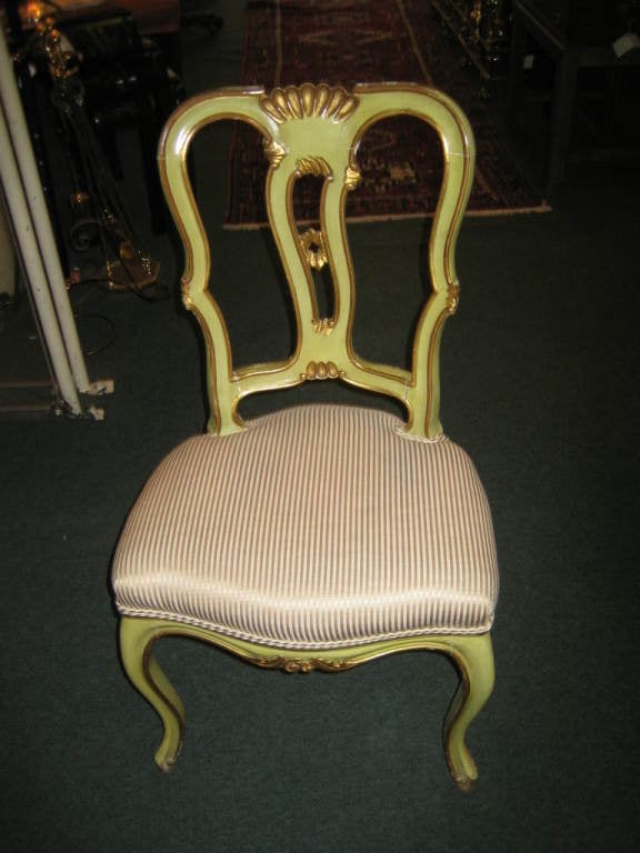 French Painted/gilded Side Chair