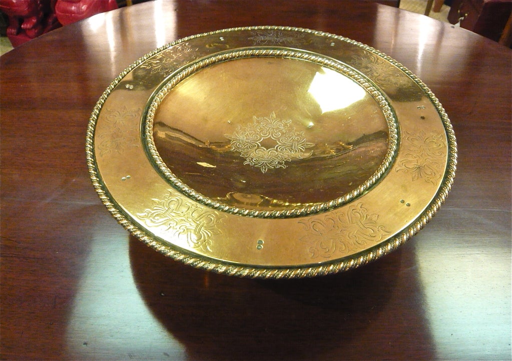 English 19th Century Brass Footed Tazza  *SATURDAY SALE* In Excellent Condition For Sale In Middleburg, VA