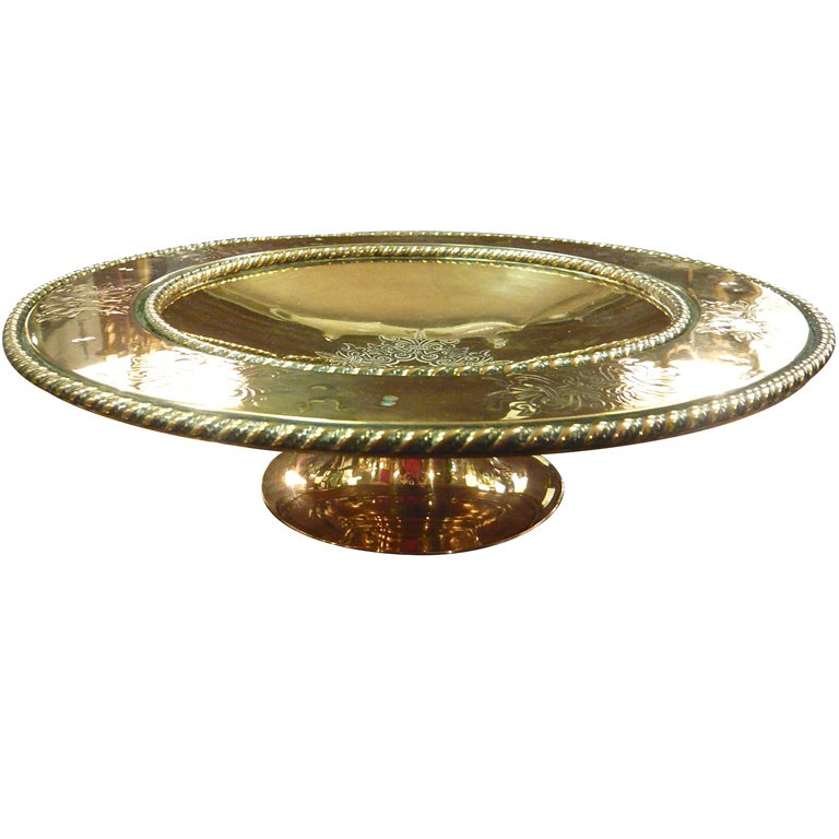 English 19th Century Brass Footed Tazza  *SATURDAY SALE* For Sale