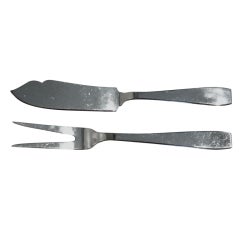 Mid-Century Sterling Silver Fish Serving Set