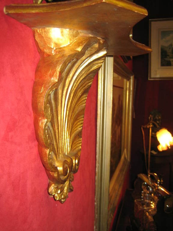 Italian Gilt Shell Wall Shelf