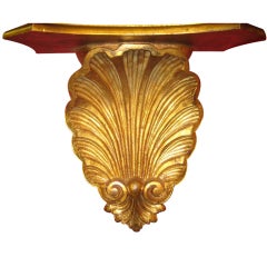 Italian Gilt Shell Wall Shelf