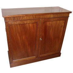 Antique English Mahogany Double-Door Floor Cabinet
