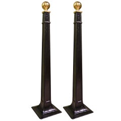 Pair of Cast Iron and Brass Stanchions