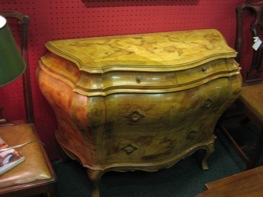 Italian Fruitwood Bombe Commode