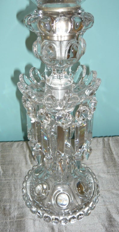 Pair of Baccarat Single-Light Hurricane Globe Candelabra In Excellent Condition In Middleburg, VA