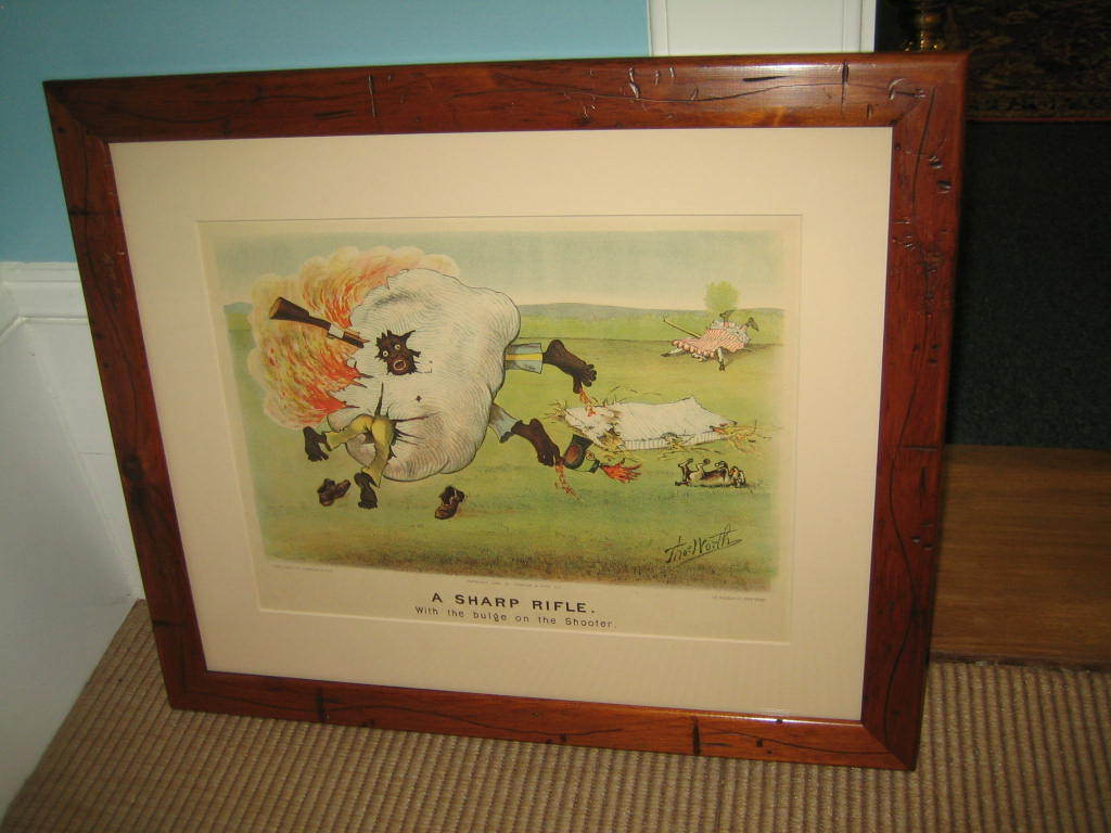 Pair Of Framed Currier And Ives Humerous  Black Memorabilia In Good Condition In Middleburg, VA