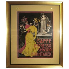 Italian  Framed Art Nouveau Style Poster