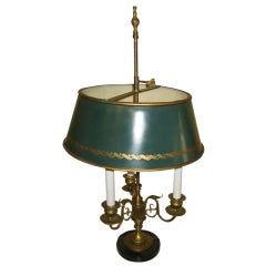 French Gilt Metal Bouillotte Lamp French Gilt Metal Bouillotte Lamp