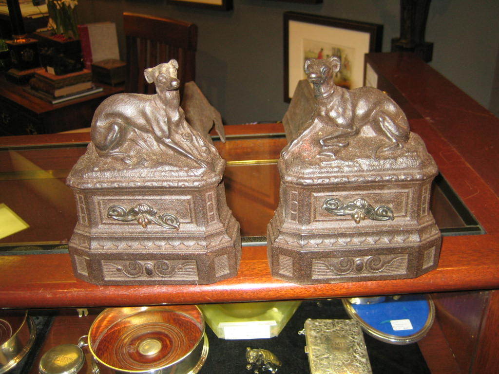 Cast Iron Greyhound Chenets