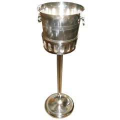 Silver Plated English Champagne Cooler On Stand