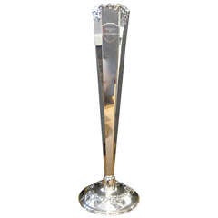 Impressive Very Tall Victorian-Era Silver-Plated Vase