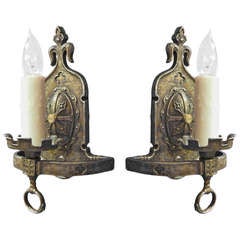 Pair of American Gothic Revival Wall LIghts
