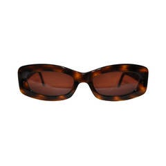Chanel Bevel-Quilted Tortoise Shell with Gold Hardware Sunglasses