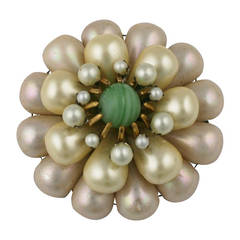 Miriam Haskell Freshwater Flower Brooch 6