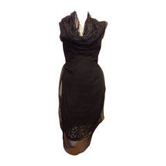 Marc Jacobs Black Lace and Chiffon Layered Dress
