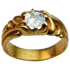 Antique Russian Diamond Solitaire Ring