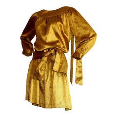 Gorgeous Vintage Brioni Regal Gold Oriental Dress Ensemble