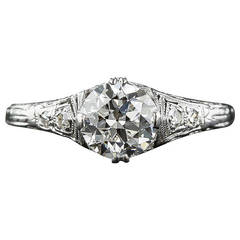 Art Deco .95 Carat Diamond Ring