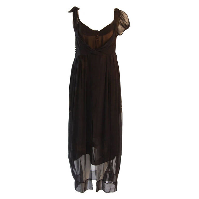 Chic Zac Posen Steam Punk Inspired Layered Black & Nude Silk Dress Ensemble For Sale