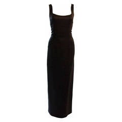 Versace Metallic Black Evening Gown Size 44