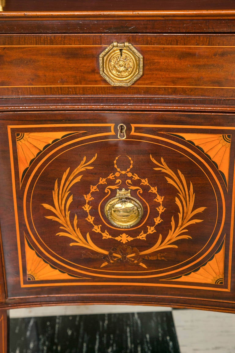 Inlay English Serpentine Sideboard