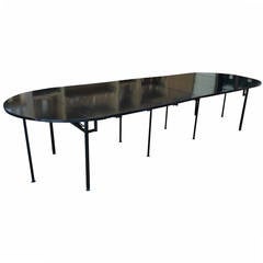 French Ebonized Oval Extension Table in the Style of Jansen