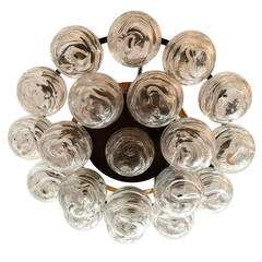 Doria Hand Blown Glass Ball Flush Pendant