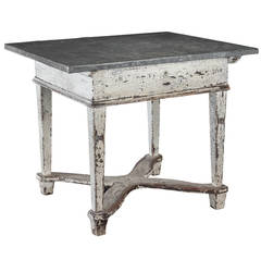 Primitive Zinc Top Baker's Table