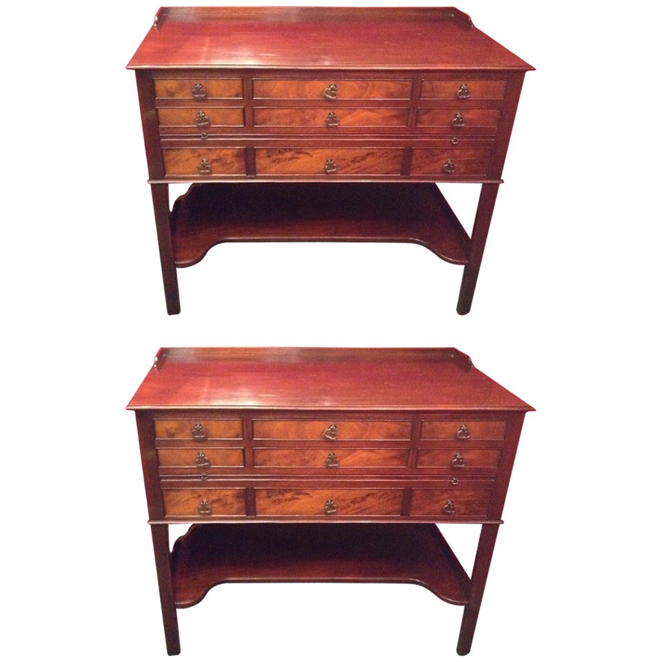 Pair of Chinese Chippendale Mahogany Chests by Potthast