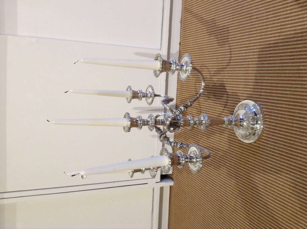 5 arm silver plated candelabra