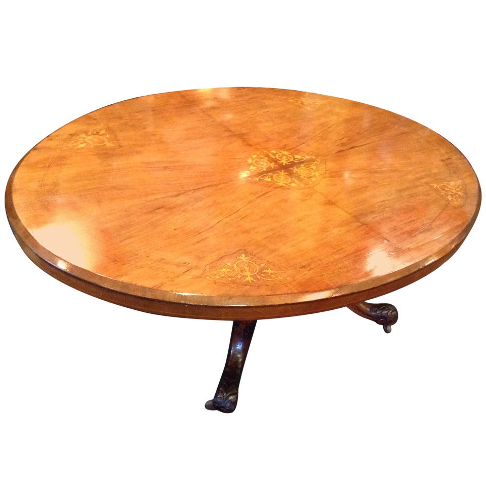 Burr Walnut English Loo Coffee Table