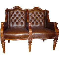 English Victorian Double-Wing Settee
