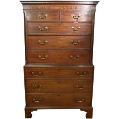 Antique English George III Mahogany Chest on Chest