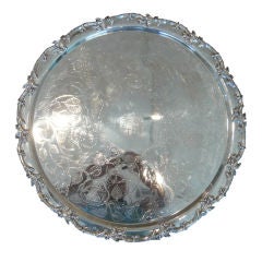 Large English Georgian Armorial Sheffield Tray