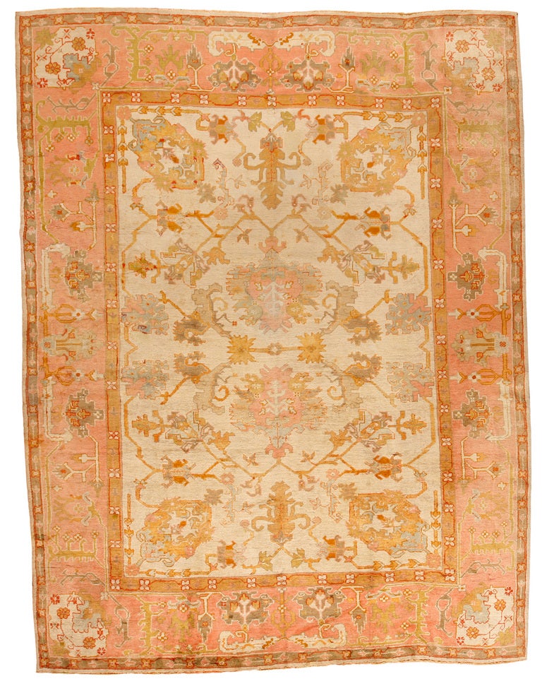 Antique Turkish Oushak Carpet