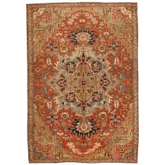 Antique 19th Century Persian Serapi Carpet