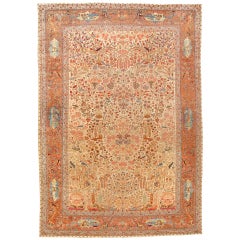 Exceptional Antique Late 19th Century Dabir Kashan Carpet