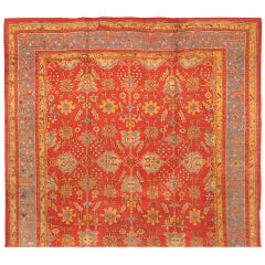 Antique 19th Century Turkish Oushak Carpet 12