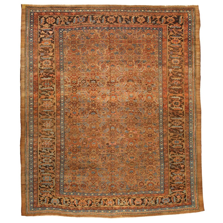 Antique 19th Century Persian Bakshaish Carpet For Sale