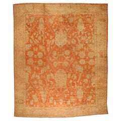 Antique 19th Century Oushak Carpet 10