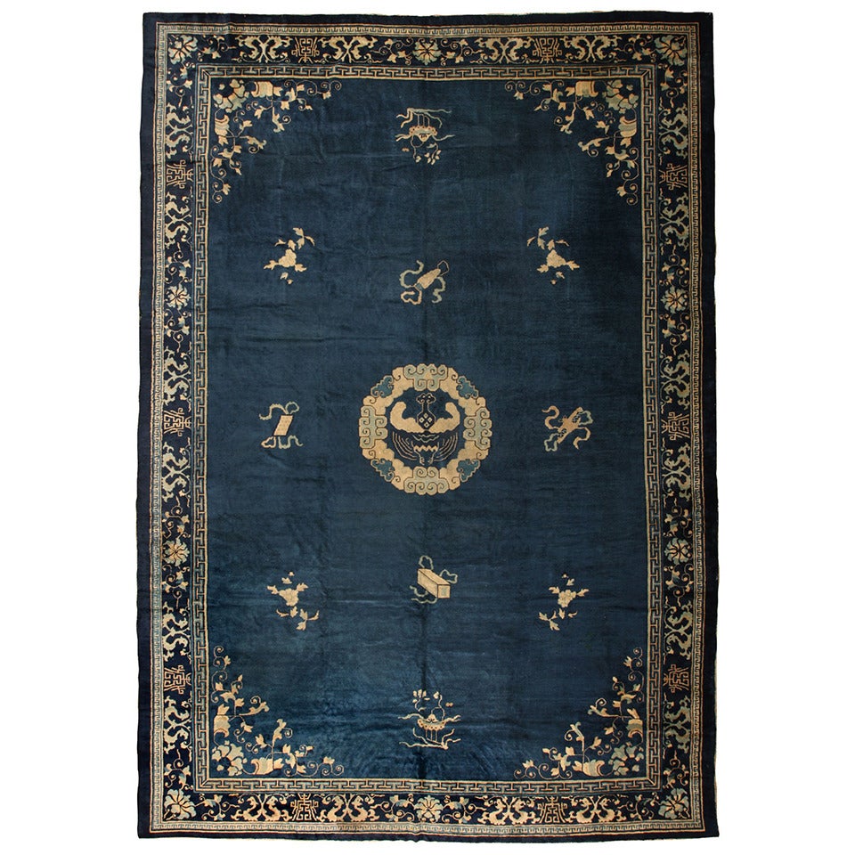 Antique Oversize 19th Century Chinese Carpet For Sale