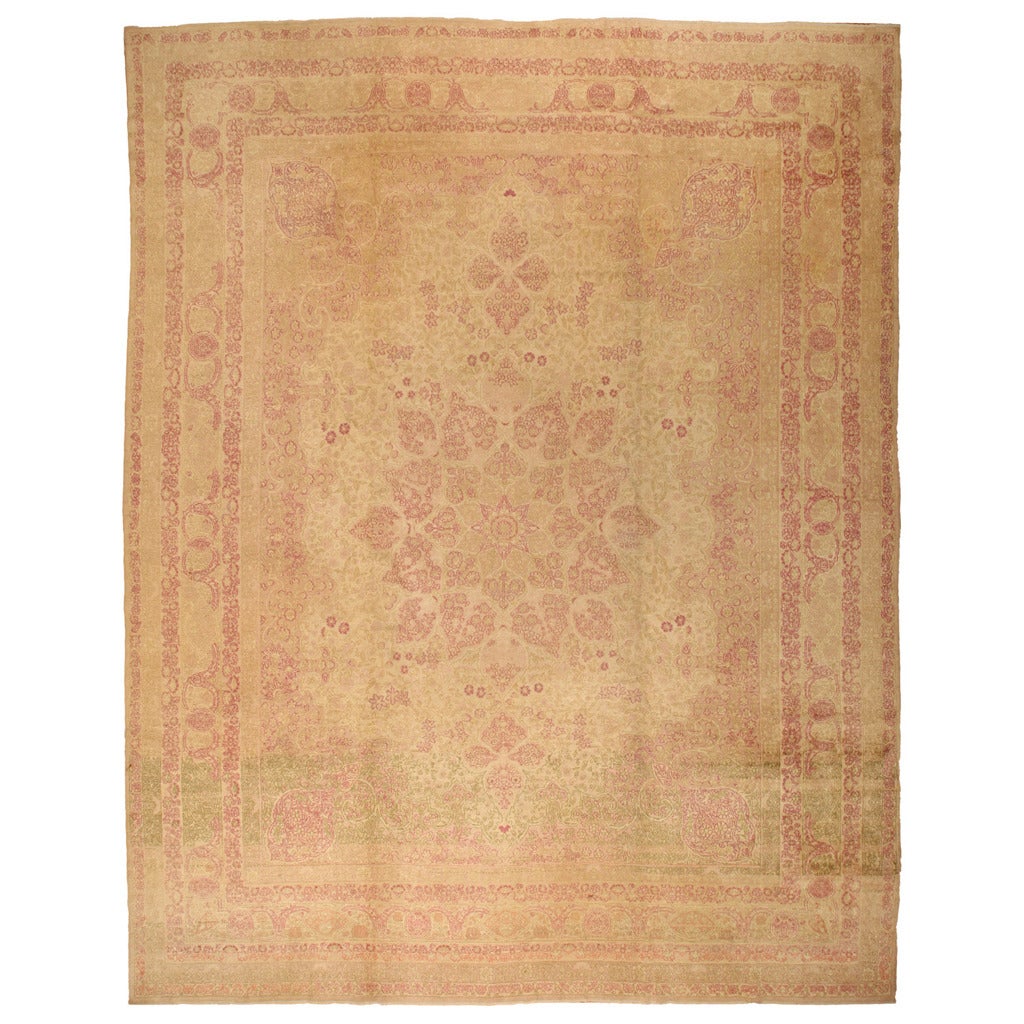 Antique 19th Century Indian Amritsar Carpet For Sale