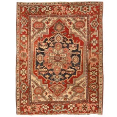 Antique Late 19th Century Persian Serapi Rug