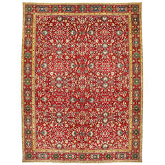 Antique Oversize 19th Century Indian Agra Carpet